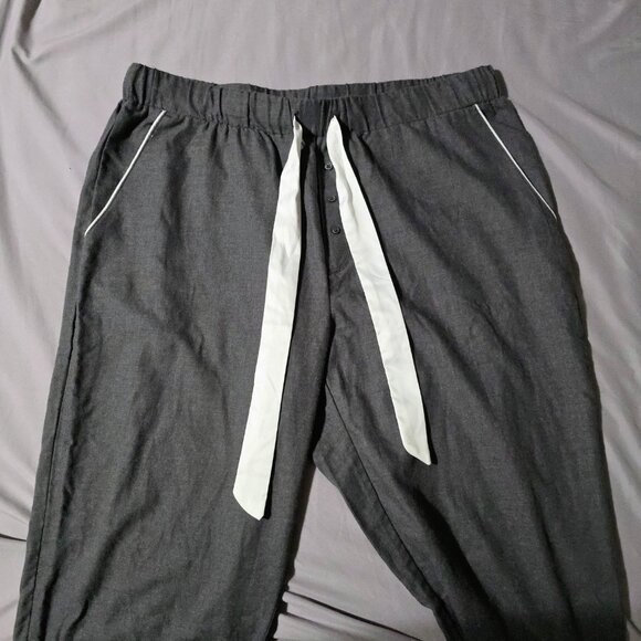 American Tall Pajama Pants Gray Wide Leg Drawstring Lounge Wear Size Large Tall - Picture 12 of 12